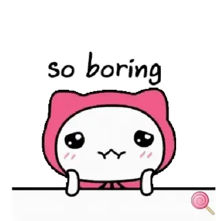 🐱 so boring fofo, gato, adesivo, desenho animado, entediado, kawaii telegram sticker