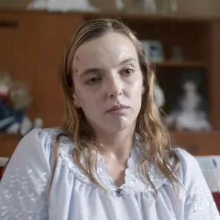 🌙 Villanelle Killing Eve Frau, Villanelle, Killing Eve, Fernsehsendung, Porträt telegram sticker