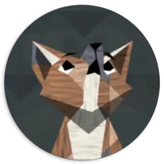 😧 raposa, animal, geométrico, fofo, desenho animado, adesivo telegram sticker