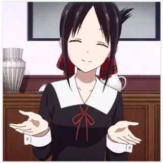 🥉 Kaguya Shinomiya Kaguya-sama: Love Is War 动漫, 辉夜大小姐想让我告白, 四宫辉夜, 女孩, 微笑, 开心, 可爱 telegram sticker