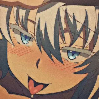 💙 Anime, Manga, Personaggio, Ragazza, Lingua, Sorrisetto, Carino/a telegram sticker