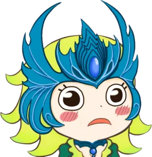 😦 Мультфильм, Персонаж, Аниме, Стикер, Выражение лица, Корона, Милый telegram sticker