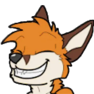😁 cartoon, dier, vos, glimlachend, blij, antropomorf telegram sticker
