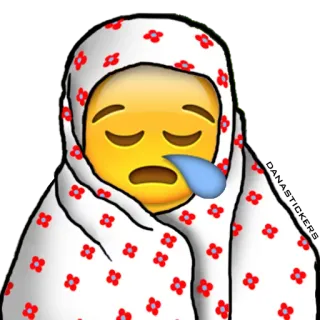 😪 Emoji, Verdrietig, Ziek, Tranen, Koud telegram sticker
