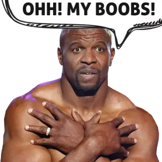 👀 Terry Crews OHH! MY BOOBS! drôle, terry crews, mème, acteur, célébrité, humour telegram sticker