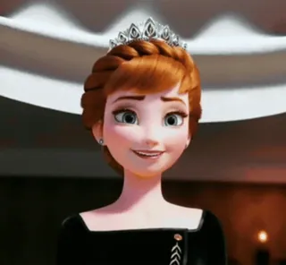 😍 Anna Frozen Анна, принцесса, тиара, рыжие волосы, Дисней, анимация, персонаж telegram sticker