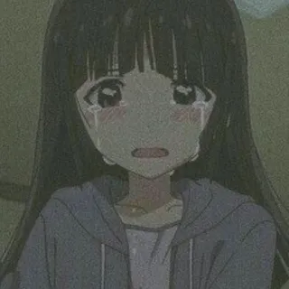 😿 Anime, Weinend, Traurig, Mädchen, Cartoon telegram sticker