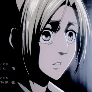🦢 Annie Leonhart Attack on Titan Anime, Desenho animado, Personagem, Mulher, Triste, Sério, Anime sério, Personagem de anime telegram sticker