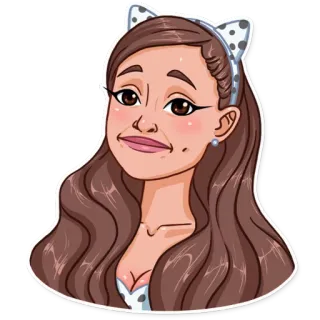 😐 Ariana Grande ariana grande, cantante, cartone animato, celebrità, pop star telegram sticker