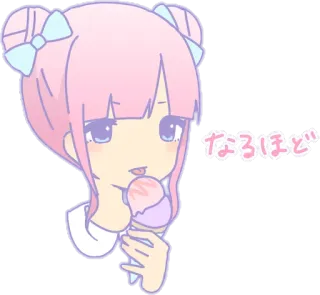 😌 なるほど Anime, Es krim, Gadis, Pastel, Lucu, Jepang whatsapp sticker