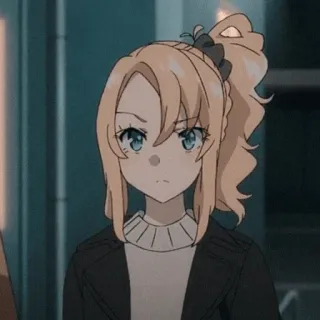 🎐 Anime, Fille, Cheveux blonds, Mignon, Animation telegram sticker