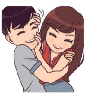 🤗 couple, cartoon, love, hug, romance, relationship telegram sticker