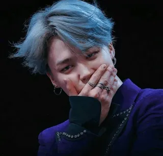💿 kpop, jimin, bts, penyanyi, rambut biru, korea, idola, musik whatsapp sticker