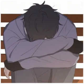 😞 smutny, przygnębiony, samotny, zły, płacz, melancholia, emocje telegram sticker
