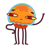 👋 ubur-ubur, imut, kartun, stiker, lucu, karakter telegram sticker