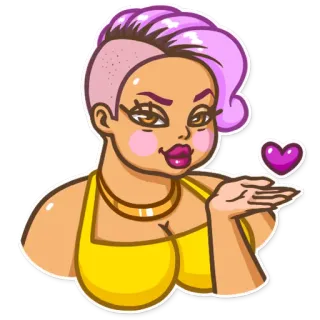 😘 donna, cartone animato, cuore, bacio, amore, ragazza, femminile whatsapp sticker