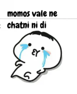 😢 momos vale ne
chatni ni di momos, chutney, khóc, đồ ăn, hoạt hình telegram sticker