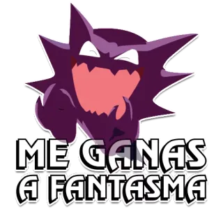 👻 Haunter Pokemon ME GANAS A FANTASMA Haunter, Pokémon, Anime, Cartoon, Geist, Monster, Aufkleber whatsapp sticker