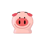 🙂 porco, animal, desenho animado, fofo, rosa, fazenda, engraçado telegram sticker