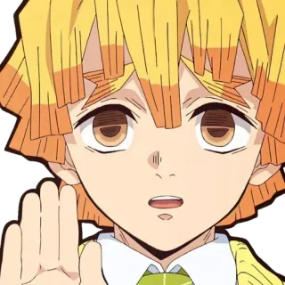 😟 Zenitsu Agatsuma Demon Slayer Anime, Zenitsu, Demon Slayer, Charakter, Gelb telegram sticker
