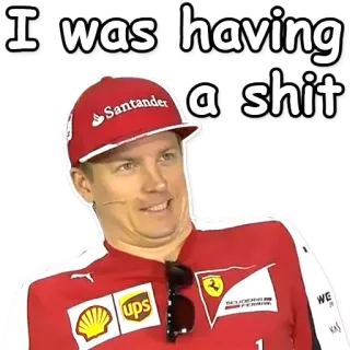 💩 I was having a shit meme, divertido, fórmula 1, piloto, carreras whatsapp sticker