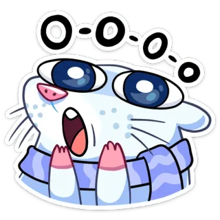 😱 kucing, kartun, stiker, binatang, lucu, imut, kawaii, karakter whatsapp sticker