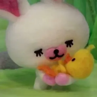🦆 coelho, fofo, brinquedo, pelúcia, bicho de pelúcia whatsapp sticker