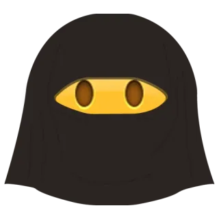 😐 Emoji, Niqab, Véu, Islâmico, Muçulmano, Mulher, Cobertura facial telegram sticker