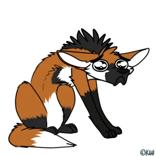 🥺 animale, volpe, triste, carino telegram sticker