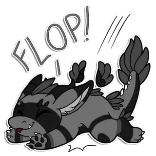 😍 FLOP! dragon, disquette, mignon, dessin animé, animal, joyeux, monstre telegram sticker