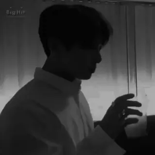 🕸 Big Hit osoba, napój, ciemny, czarno-białe whatsapp sticker