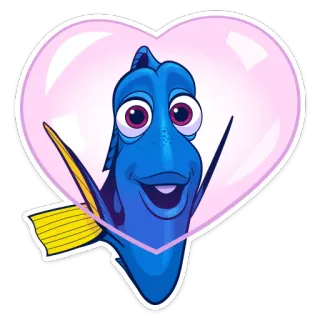 ❤️ Dory Finding Nemo fish, blue tang, ocean, cute, animated, disney, finding nemo telegram sticker