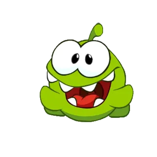 😆 Om Nom Cut the Rope Om Nom, Cut the Rope, gra, zielony, postać z kreskówki telegram sticker