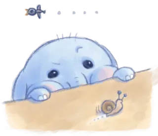 🍯 Elefant, Schnecke, süß, Cartoon, Tier, entzückend telegram sticker