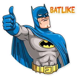 👍 Batman BATLIKE superhero, bat, DC Comics, thumbs up, cartoon, sticker telegram sticker