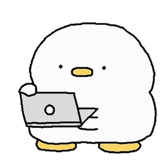 💬 pato, laptop, computador, animal, desenho animado, fofo whatsapp sticker