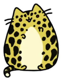 😒 고양이, 표범, 동물, 귀여운, 스티커, 만화 whatsapp sticker