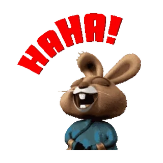 😂 HAHA! ridere, coniglio, coniglio, cartone animato, umorismo telegram sticker