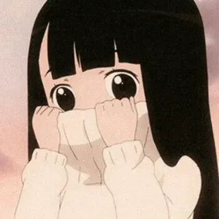 🙈 Anime, Mädchen, Süß, Pullover, Verstecken, Erröten telegram sticker