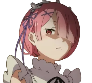 😡 Ram anime, girl, maid, ram, re:zero, character telegram sticker