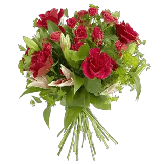 🌹 flowers, bouquet, roses, red, floral whatsapp sticker