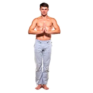 😄 man, yoga, namaste, shirtless, meditation, wellness telegram sticker
