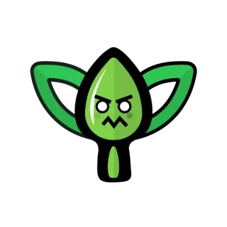 😠 planta, bravo, desenho animado, folha, verde telegram sticker