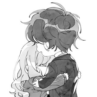 ❤️ abraço, amizade, emoções, amor, fofo, casal whatsapp sticker