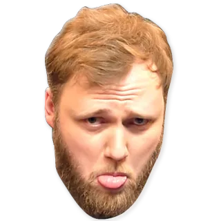😜 cara, lengua, expresión, hombre, pelirrojo telegram sticker