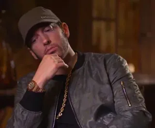 ☄ Eminem rapper, music, portrait, man, celebrity telegram sticker