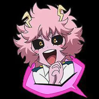 😆 Mina Ashido My Hero Academia Mina Ashido, My Hero Academia, anime, pink, character, happy telegram sticker