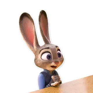 😦 Judy Hopps Zootopia lapin, dessin animé, animé, Disney, police whatsapp sticker