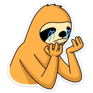 😭 bicho-preguiça, triste, chorando, animal, mamífero, adesivo whatsapp sticker