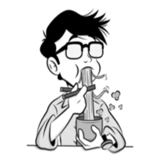 🍜 лапша, еда, палочки, еда, мультфильм, иллюстрация telegram sticker